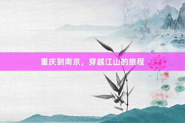 重庆到南京，穿越江山的旅程